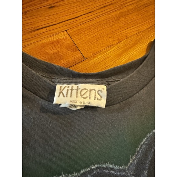 Vintage Kittens J Carr Puma Big Graphic Plants Black Shirt OSFA 80s/90s‎ - Picture 7 of 12